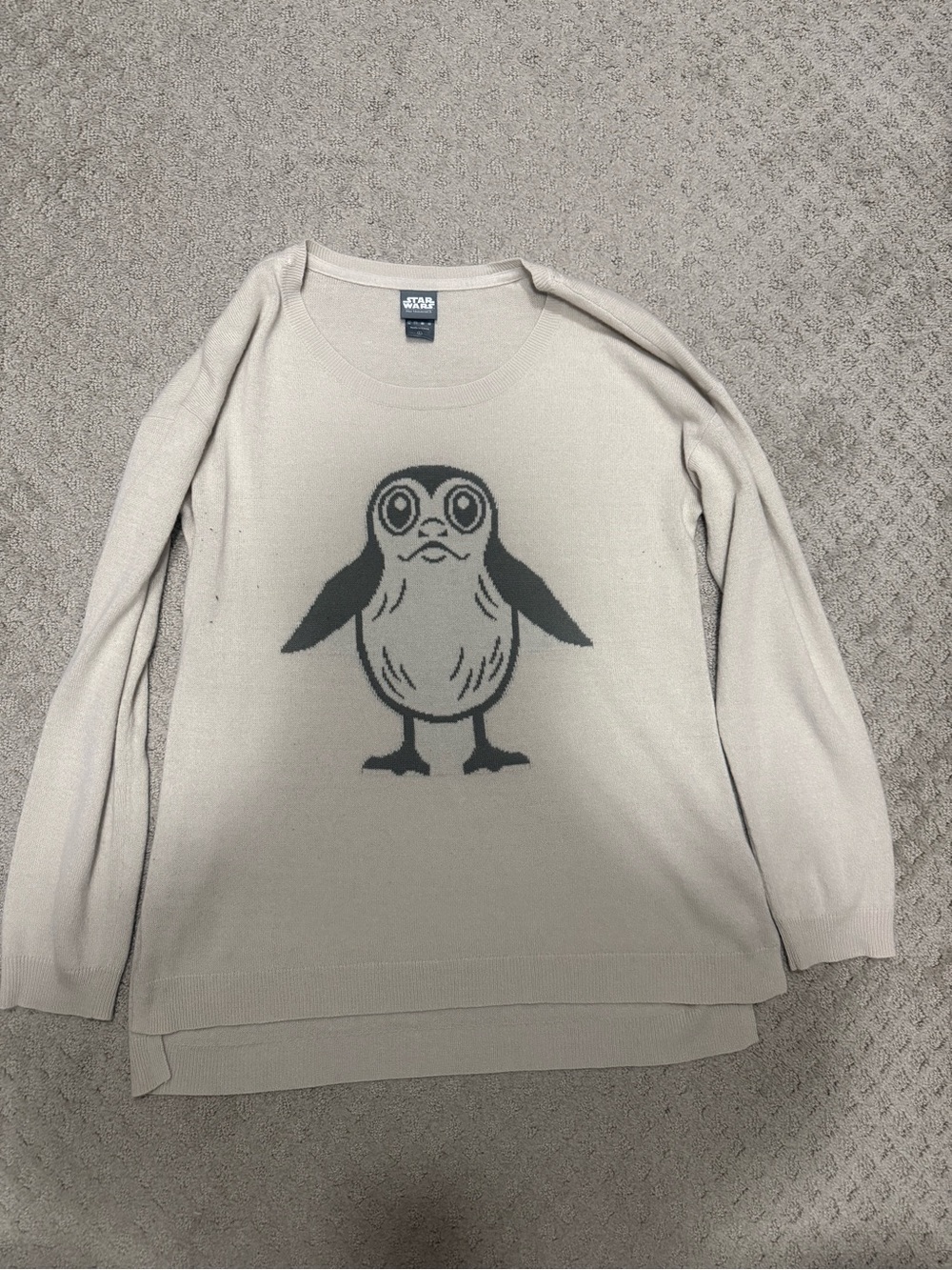 Her Universe Cream Crewneck Sweater with Porg Graphic